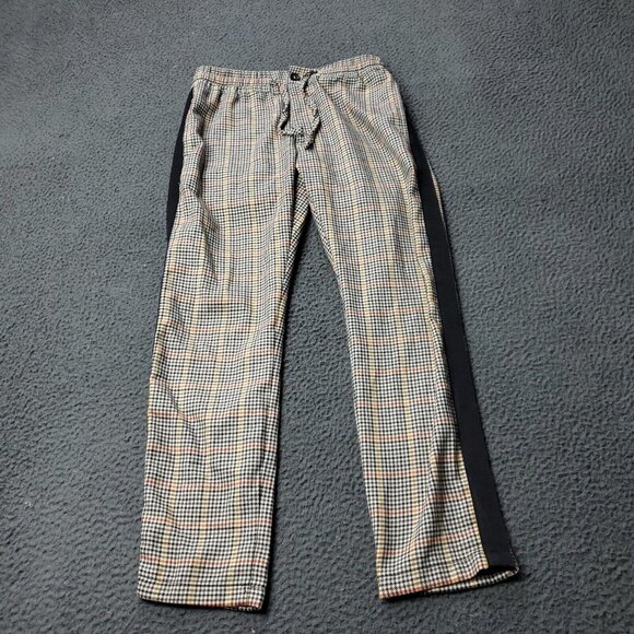 TOPMAN Skinny Fit Pants Mens 28 S 26x26 Multicolor Drawstring Plaid Casual Adult - Picture 1 of 10